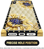 Compatible with iPhone XR Case, Sunflower Diamonds Leather Luxury Golden - Image 5
