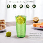 18oz Colorful Acrylic Glasses Drinkware, Ice-carved Design Stackable - Image 2