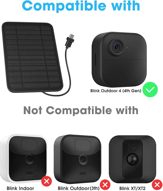 5W Solar Panel Compatible with Blink Outdoor 4/Outdoor 2K+ Camera, Solar Panel - Image 2