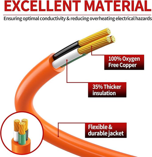 15 FT 12 Gauge Extension Cord Outdoor, Heavy Duty Weatherproof & Flame - Image 2