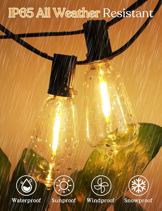 GHUSTAR 200FT LED Outdoor String Llights – Patio Lights Outdoor Waterproof - Image 3