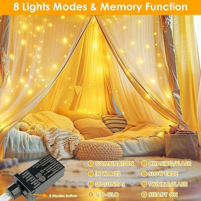66Ft 200LED Fairy Lights Plug in - Image 3