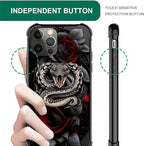 for iPhone 11 Pro Max Case, Entwined Rose Snake Pattern Graphic Design Girl Boy - Image 6