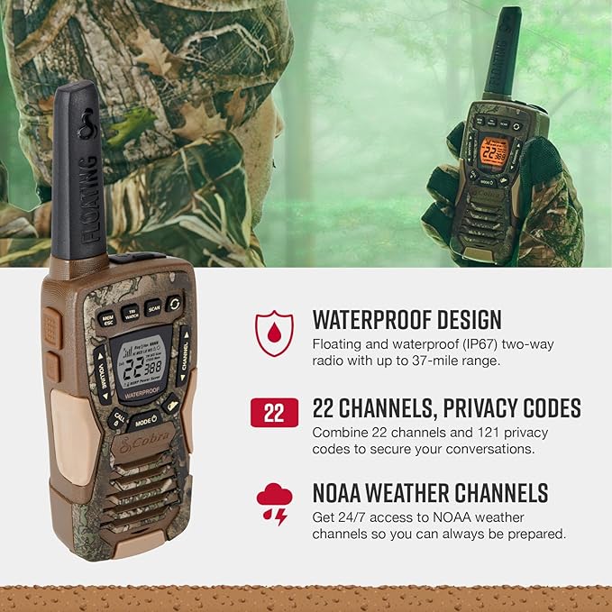 Cobra ACXT1035R FLT TTC Floating and Waterproof Walkie Talkies - Image 3