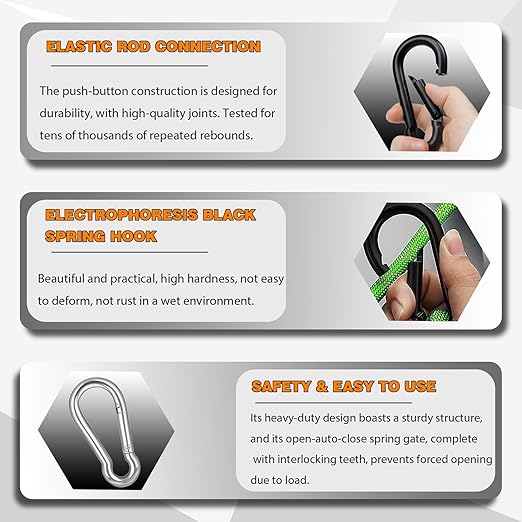 30PCS M4 Heavy Duty Carabiner Clip, 1.57Inch Snap Hook Quick Link Small - Image 3