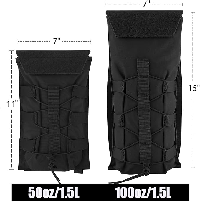 PETAC GEAR 1.5L / 3L Tactical Hydration Pack，Molle Carrier Pouch - Image 3