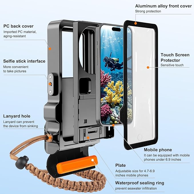 33ft Snorkeling Phone Case, Gen 4 IP68 Waterproof Housing - Image 4