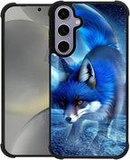 for Samsung Galaxy S24 S25 Case, Snowy Mountain Fox Lake Pattern Graphic Design by FKBRCL4U