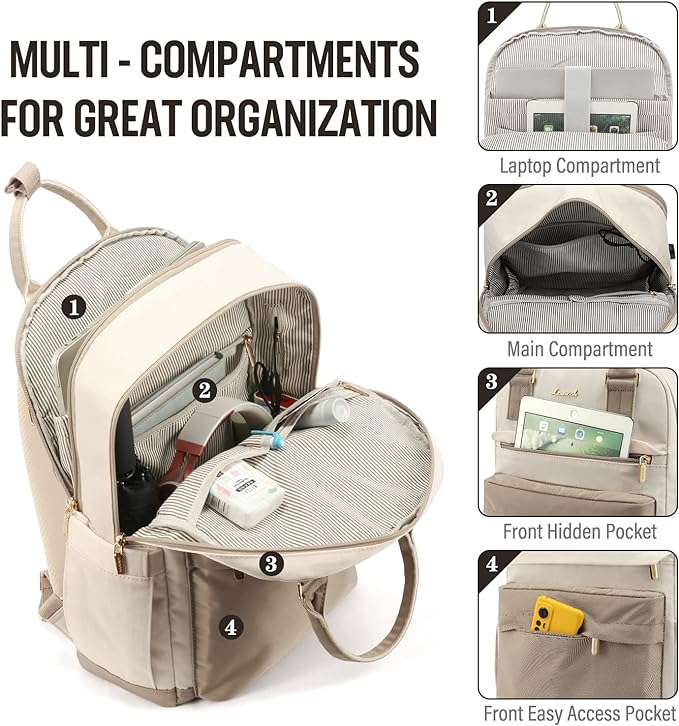 LOVEVOOK Laptop Backpack for Women 15.6 Inch Laptop Bag - Image 3