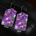 2 Pack Flamingo Luggage Tag 2.83 x 4.53 inch Tropical Pink Bird Purple - Image 2