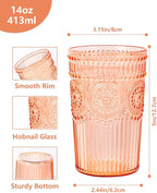 Ciaell 12 Pack Romantic Plastic Water Glasses - 14 Oz Amber Vintage Drinking - Image 4