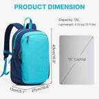 G4Free 15L Hiking Backpack Lightweight Small Travel Backpack Casual Daypack - Image 2