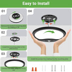 zemty 12inch Motion Sensor Ceiling Lights Wired, 24W 2400lm 3CCT/3 Mode/30-120s - Image 6