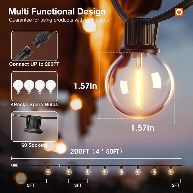 addlon 200FT Outdoor String Lights G40 - Image 6