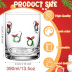 Skylety 2 Pcs Christmas Icon Juice Glasses Xmas Drinking Cups Old Fashioned - Image 2