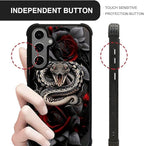 for Samsung Galaxy S24 S25 Plus Case, Entwined Rose Snake Pattern Graphic - Image 6