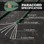 TECEUM Reflective Paracord Rope 1000 – 1000ft/200ft/100ft/50ft – 40+ Colors – - Image 2