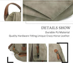 KL928 PU Leather Vintage Backpack – Large Casual Daypack Outdoor Travel - Image 3