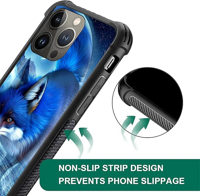 for iPhone 14 Pro Max Case, Snowy Mountain Fox Lake Pattern Graphic Design Girl - Image 2
