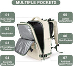 coofay Large Travel Backpack For Women Men Airline Approved Carry On Backpack - Image 4