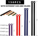 150PCS Cable Ties，4+6+8+10 Inch Reusable Cable Management - Image 7