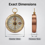 Pocket Compass, Antique Compass Pocket Watches, Copper Flip Cover Pockets Watch - Image 3