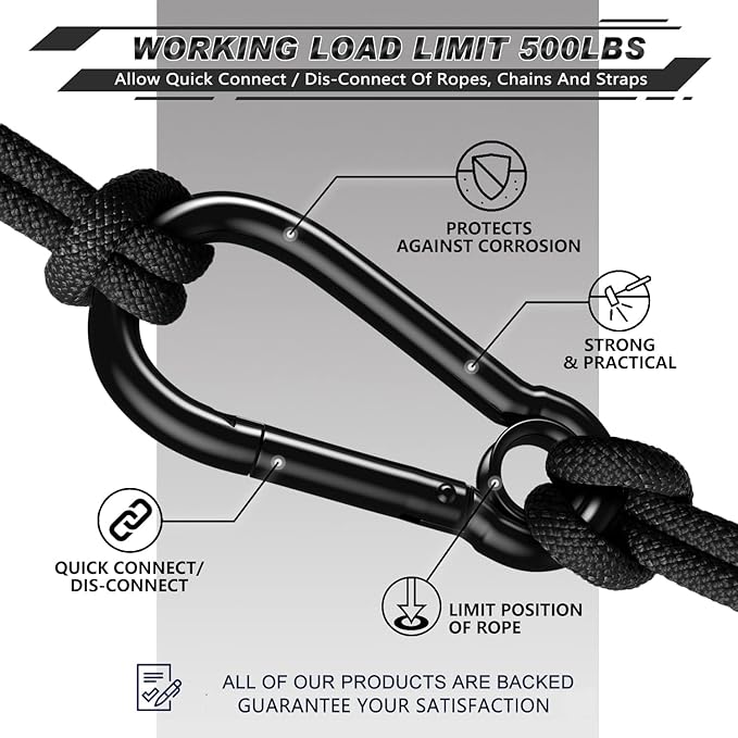 AUTMATCH Carabiner Clips, 4 Pack - Image 5