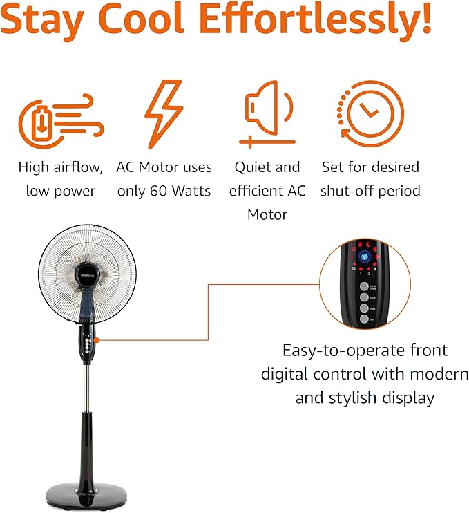 Amazon Basics 16" Pedestal Fan - Image 3