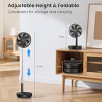 TriPole Portable Standing Fan, 8000mAh Rechargeable Oscillating Fan - Image 6
