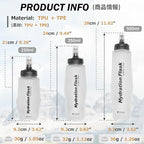 Azarxis TPU Soft Flask Collapsible Water Bottle Running Folding Gel Water - Image 2