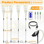 Anordsem Solar Fireworks Lights Outdoor: 4 Bendable Copper Wire 120 LEDs String - Image 2