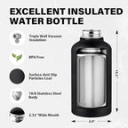 Insulated Water Bottle 64 oz, Triple Wall Vacuum Stainless Steel Water Bottles - Image 4