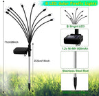 Kohlrabi Solar Garden Lights Outdoor, 6 Pack 48 LED Solar Firefly Lights - Image 2