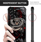 for Samsung Galaxy S21 Plus Case, Entwined Rose Snake Pattern Graphic Design - Image 6