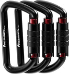 FresKaro 3inch 12kN-2698lbs Auto Locking Carabiner Clips, Solid D Shape by FresKaro
