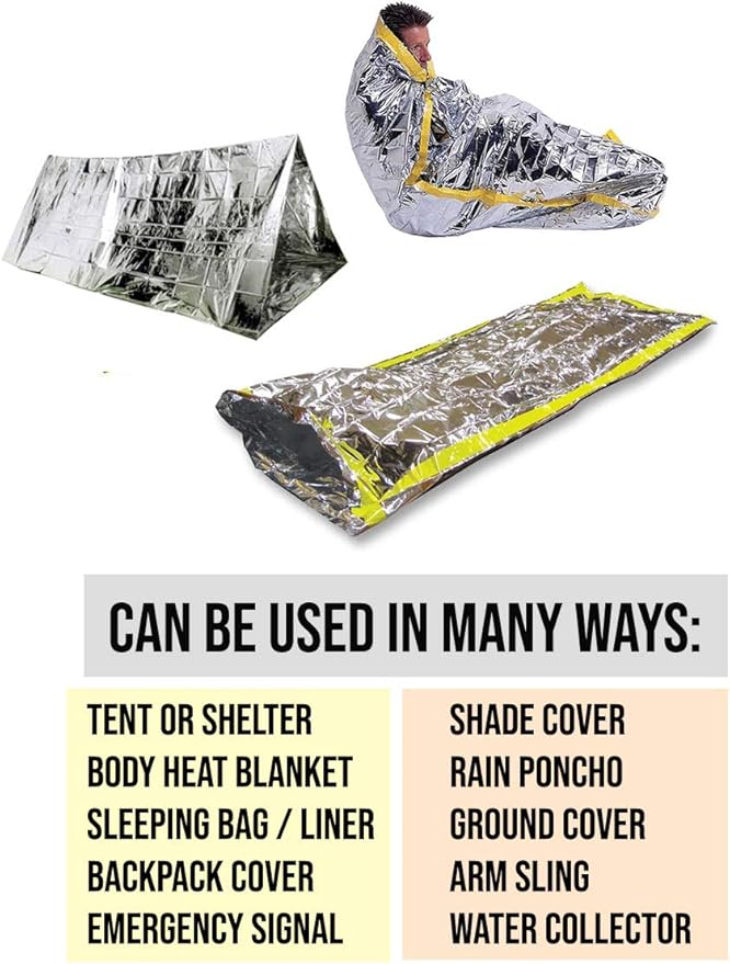 ASA TECHMED Emergency Mylar Thermal Blankets Bulk, Space Blanket Survival kit - Image 4