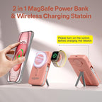 Magnetic Portable Charger Built-in Cables, 10000mAh Fast Charging Wireless - Image 2