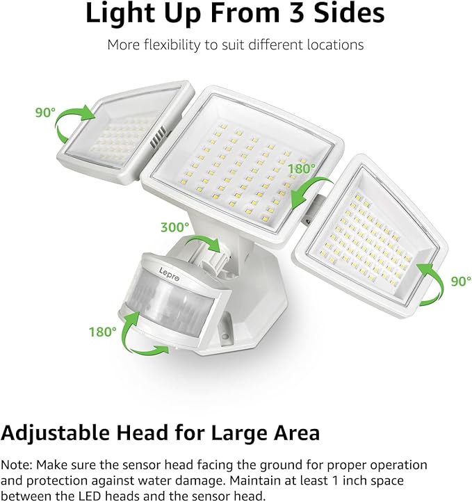 Lepro LED Security Lights, Outdoor Motion Sensor Light, Flood Lights - Image 7