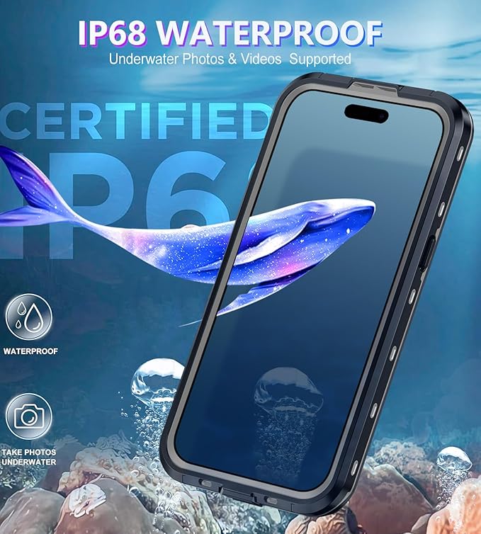 Design for iPhone 15 Pro Max Case Waterproof, Full Body Underwater Dustproof - Image 6