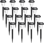 GIGALUMI 16 Pack Solar Light Outdoor Waterproof, Cool White Pathway Lights - Image 8