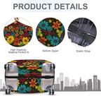 ANNA QUEEN Colorful Flower Luggage Cover, Retro Floral Suitcase Protector - Image 3