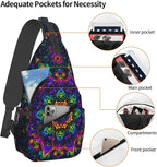 Psychadelic Trippy Art Sling Bag Crossbody Travel Hiking Chest Backpack - Image 4
