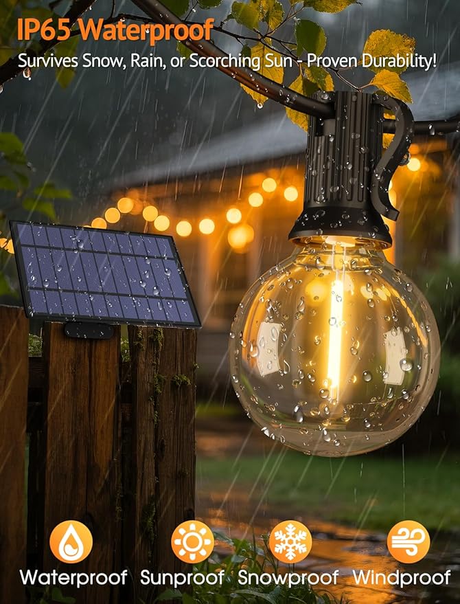 Larkvue 25FT Solar String Lights Outdoor - Image 3