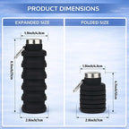 Collapsible Water Bottles, 16oz Capacity Portable Reusable Silicone Water Bottle - Image 2