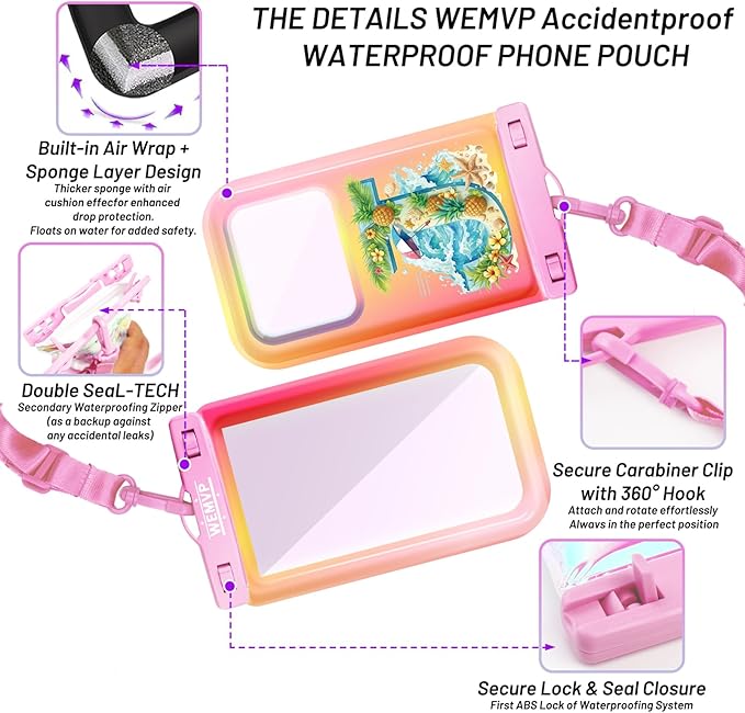 Personalized Initial Waterproof Phone Pouch Case - Image 3
