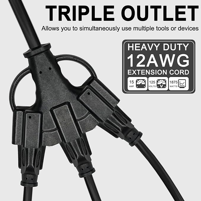 2FT 12/3 Outdoor Extension Cord - Image 3