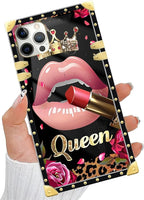 Compatible with iPhone 11 Pro Max Case, Glitter Red Rose Queen Leopard Lipstick - Image 5