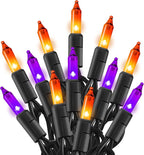 TW SHINE Purple and Orange Halloween Lights, 20FT 100 Count Incandescent Mini by TWSHINE