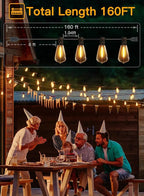 Ollny Outdoor String Lights 160FT, Shatterproof Connectable Patio Lights - Image 2