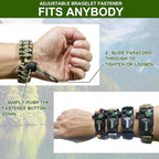 Smithok Paracord Survival Bracelet-Length Adjustable, Loud Whistle Emergency - Image 3